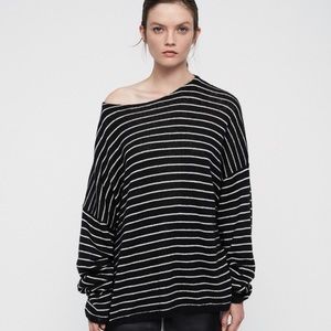 AllSaints black/white striped sweater